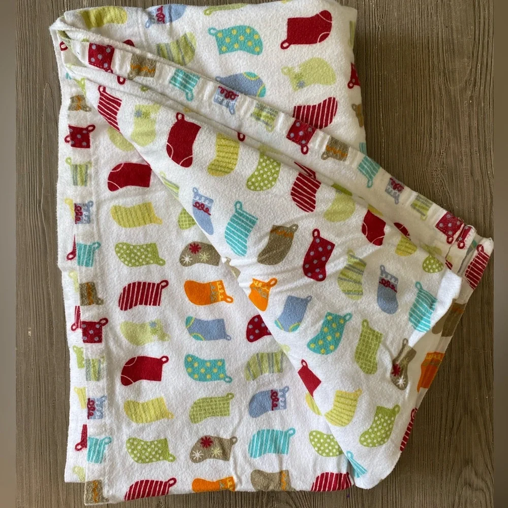 Target Flannel Stocking Design Bed Flat Top Sheet